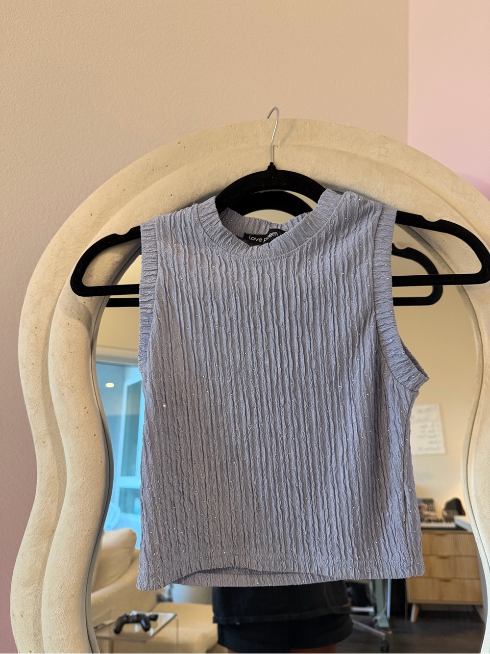 Lavender Ribbed Sleeveless Top & Pant Set